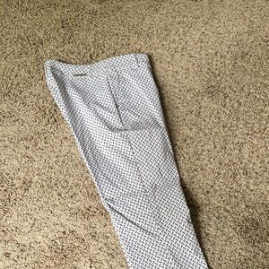 Women's Patterned White Straight Leg Pants